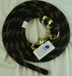 Nylon Lead Rope - 2 Color -Equi Gear Shop 114408 008 nylon lead rope black brown 65613 11016.1537223146