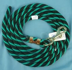 Nylon Lead Rope - 2 Color -Equi Gear Shop 114408 009 nylon lead rope black green 98972 12158.1537223144