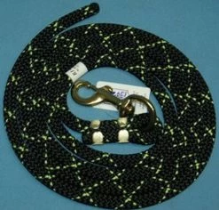 Nylon Lead Rope - 2 Color -Equi Gear Shop 114408 010 nylon lead rope black lime 82211 75821.1537223146