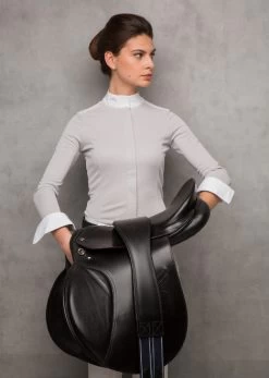 Horseware Ireland Horseware AA Clean Cool Competition Shirt -Equi Gear Shop aa clean cool comp shirt pearl grey rider cmpjlm jpea horseware 16351.1649201190