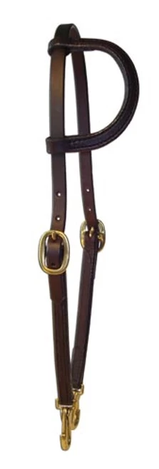 Berlin Custom Leather Slide Ear Headstall - Snaps At Bit Ends