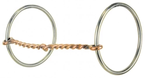 Light Loose Ring Snaffle Bit With Copper Twist 1 Light Loose Ring Snaffle Bit With Copper Twist