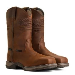 Ariat Anthem Patriot Waterproof Western Boot 15 Ariat Anthem Patriot Waterproof Western Boot -Equi Gear Shop anthem patriot h20 distressed brown pair 10040369 ariat 25878.1663183033
