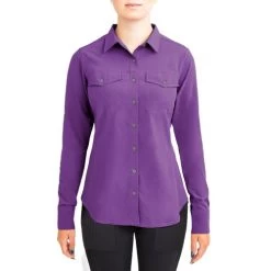 Irideon Aspen Trail Shirt Long Sleeve -Equi Gear Shop aspen trail shirt ls purple hibiscus front 30 7030 PH toklat 47200.1655842084