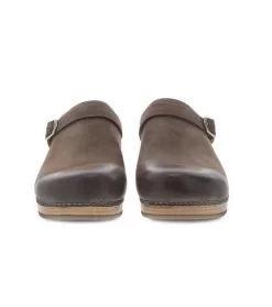 Dansko Berry Mule With Strap Mushroom Nubuck -Equi Gear Shop berry clog mule strap mushroom pair front dansko 52546.1676001029