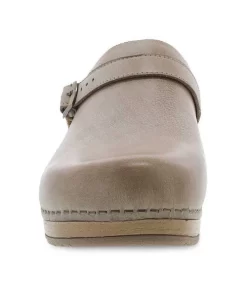 Dansko Berry Mule With Strap Oyster Milled Leather