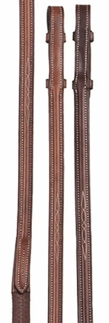 Bobby's English Tack Raised Fancy Stitch Rubber Reins