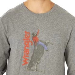 Wrangler Men's Bull Rider Tee 5 Wrangler Men's Bull Rider Tee -Equi Gear Shop bull rider tee graphite front detail MQ6202H wrangler 39933.1636310552