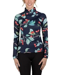 Kastel Denmark Navy Cherry Shirt Long Sleeve -Equi Gear Shop cherries ls cherries front LSNAC kastel 54855.1689119568