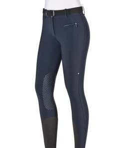 Equiline Cire High Waist Knee Grip Breeches -Equi Gear Shop cire HW knee grip blue front crop N08951 002 equiline 22593.1635625010