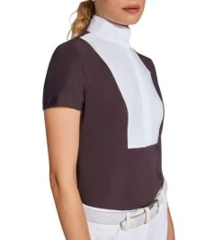 Cavalleria Toscana Hunter Competition Shirt Short Sleeve -Equi Gear Shop competition SS poplin bib dk purple side CAD192 JE002 3A00 CT 03187.1690565758