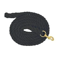 Heavy Cotton Lead Rope -Equi Gear Shop cotton lead rope 10ft black 46317704 partrade 57739.1670431850