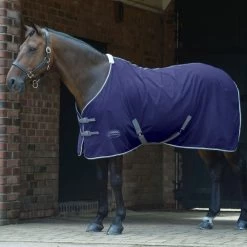 WeatherBeeta Cotton Show Sheet With Surcingles II -Equi Gear Shop cotton show sheet dark blue grey white lifestyle 1007764005 weatherbeeta 89319.1676323825