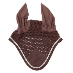 Kavalkade Crystal Fly Bonnet -Equi Gear Shop crystal fly bonnet brown front 36103 BROWN kavalkade 48898.1621107591