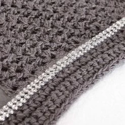 Kavalkade Crystal Fly Bonnet -Equi Gear Shop crystal fly bonnet dark gray detail 36103 DK.GRAY kavalkade 00688.1621107288