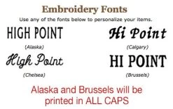 Embroidery For Stall Front Bag & Stall Guard