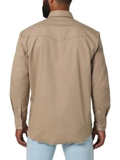 Men's Wrangler Flannel Lined Work Shirt -Equi Gear Shop flannel lined workshirt brn.khak back 112330931 wrangler 10397.1689642255