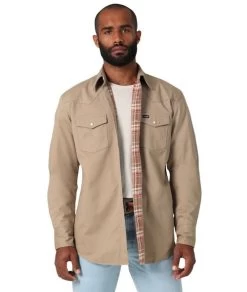 Men's Wrangler Flannel Lined Work Shirt