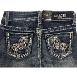 Girls Grace In LA Paisley Horse Pocket Jean 7 Girls Grace In LA Paisley Horse Pocket Jean -Equi Gear Shop girl horse embroidery jean back pocket grace la 58153.1690414713