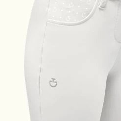 Girls Cavalleria Toscana CT Motif Print Breeches -Equi Gear Shop girls CT motif breech white pocket PAA020 JE010 0001 CT 20463.1685034694
