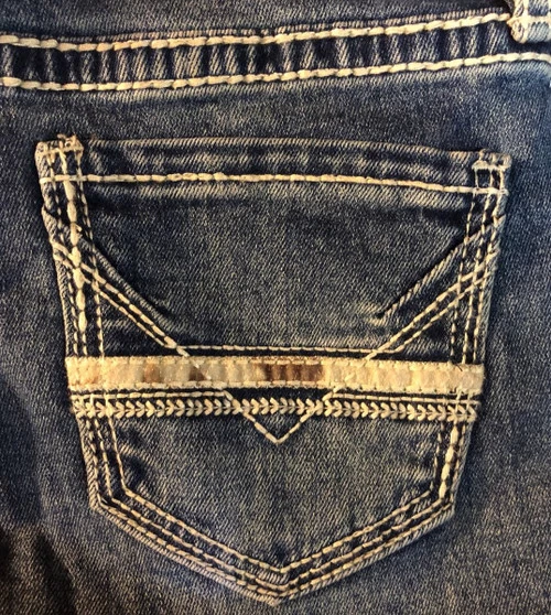 Girls Rock & Roll Cowhide Trim Bootcut Jean 1 Girls Rock & Roll Cowhide Trim Bootcut Jean