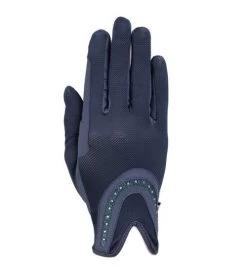 RSL By USG Good Luck Glitter Gloves -Equi Gear Shop good luck glitter glove navy ltblue RSL USG 47181.1685644242