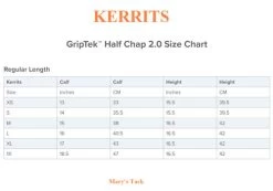 Kerrits GripTek Half Chaps 2.0 -Equi Gear Shop griptek chaps size chart kerrits 67470.1647193807