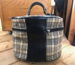 Baker 5/A Hat Carrier Helmet Bag -Equi Gear Shop helmet bag tan black leather back baker 94928.1672948910