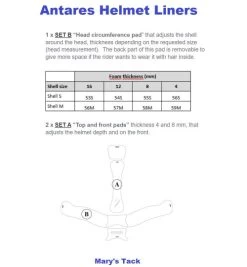 Antares Galaxy Helmet -Equi Gear Shop helmet liner set info antares 26207.1644355030