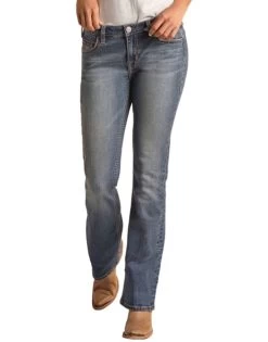 Rock & Roll Hooey Mid Rise Jean -Equi Gear Shop hooey jeans mid rise vintage front HYWD4MR16B rr denim 61307.1678312737