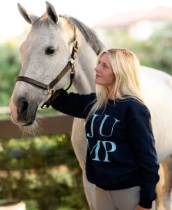 TKEQ JUMP Sweatshirt -Equi Gear Shop jump sweatshirt classic navy horse TKEQ 25452.1688590553