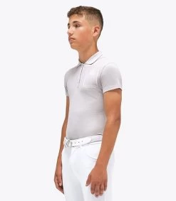 Kids Cavalleria Toscana Raceway Training Polo -Equi Gear Shop kids raceway training ss grey side POO081 CO046 8000 CT 85519.1659801731