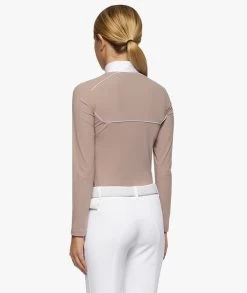 Cavalleria Toscana Girls Team Daytona Polo Long Sleeve -Equi Gear Shop kids team daytona polo ls blush back POA082 JE022 1A00 cavalleria toscana 11891.1661569411