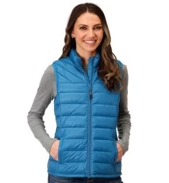 Roper Ladies Quilted Down Vest -Equi Gear Shop lds quilted down vest blue front 0309806856139 roper 94709.1663799356