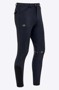 Men's RG Breeches Knee Grip -Equi Gear Shop men breech knee grip navy side BRM004 JS004 7901 RG 47573.1669869902