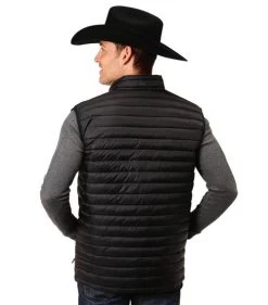 Men's Roper Quilted Down Vest -Equi Gear Shop men quilt down vest black back 0309706956137 roper 27386.1663797928