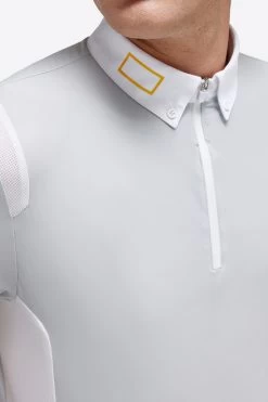 Men's RG Zip Competition Polo Short Sleeve -Equi Gear Shop mens competition zip polo ss lt.grey detail POM005 JS001 8100 cavalleria toscana 57668.1670292911