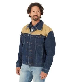 Men's Wrangler Corduroy Yoke Denim Jacket -Equi Gear Shop mens cord denim jacket tiger eye front 112318259 wrangler 16262.1661915942