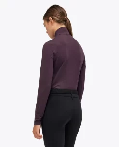 Cavalleria Toscana Mini Flock CT 1/4 Zip Top -Equi Gear Shop mini flock print wool 1 2 zip dk.purple back POD307 PA063 3A00 cavalleria toscana 57760.1664132148