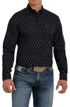 Cinch Modern Fit Print Shirt Long Sleeve 8 Cinch Modern Fit Print Shirt Long Sleeve -Equi Gear Shop moder fit print ls navy front MTW1347045 miller 93422.1652992351