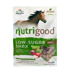 Nutrigood Low Sugar Snax Horse Treats -Equi Gear Shop nutri good low sugar snax apple 4lb front manna pro 58772.1678311195