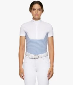 Cavalleria Toscana Seersucker Poplin Bib Shirt Short Sleeve