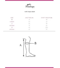 PÉNÉLOPE Pénélope Prisca Half Chaps -Equi Gear Shop prisca half chaps size 31209.1691198761