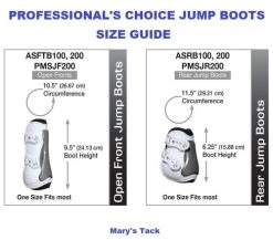 Professional's Choice Pro Performance Jump Boots -Equi Gear Shop pro performance boots size chart PC 44078.1658190329