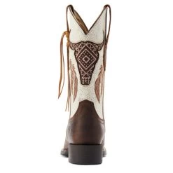 Ariat Round Up Southwest StretchFit Western Boot -Equi Gear Shop round up sw stretchfit brown.wh heel 10044434 ariat 46107.1677192567