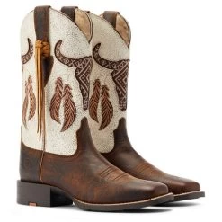 Ariat Round Up Southwest StretchFit Western Boot -Equi Gear Shop round up sw stretchfit brown.wh hero 10044434 ariat 18143.1677192558