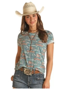 Rock & Roll Scenery Print Tee