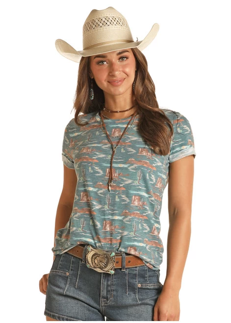 Rock & Roll Scenery Print Tee 1 Rock & Roll Scenery Print Tee