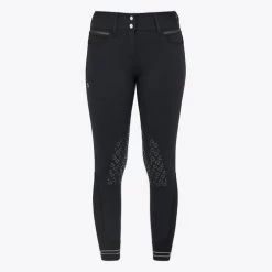 Cavalleria Toscana Silicone Logo Breeches Knee Grip -Equi Gear Shop silicone print ct breeches black front PAD175 JE010 9999 cavalleria toscana 61985.1659818252