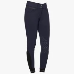 Cavalleria Toscana Silicone Logo Breeches Knee Grip -Equi Gear Shop silicone print ct breeches navy side PAD175 JE010 7E00 cavalleria toscana 11715.1659819185